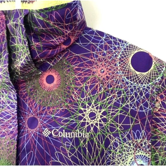 Columbia Multicolor Spiral Circles Print Winter Ski/Snow Jacket Size L 14/16 - Picture 2 of 11